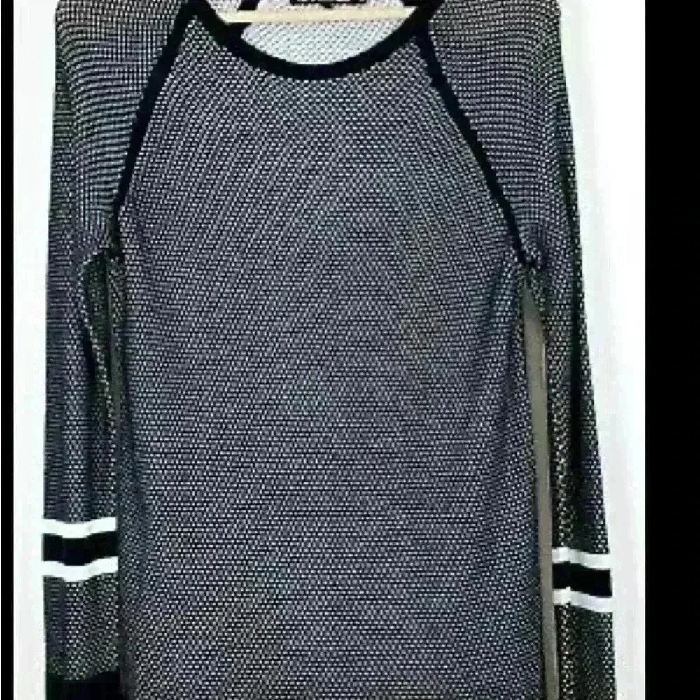 RAG & BONE /JEAN $290 Sweater Sz XS Black & White Viscose Long Sleeve Top